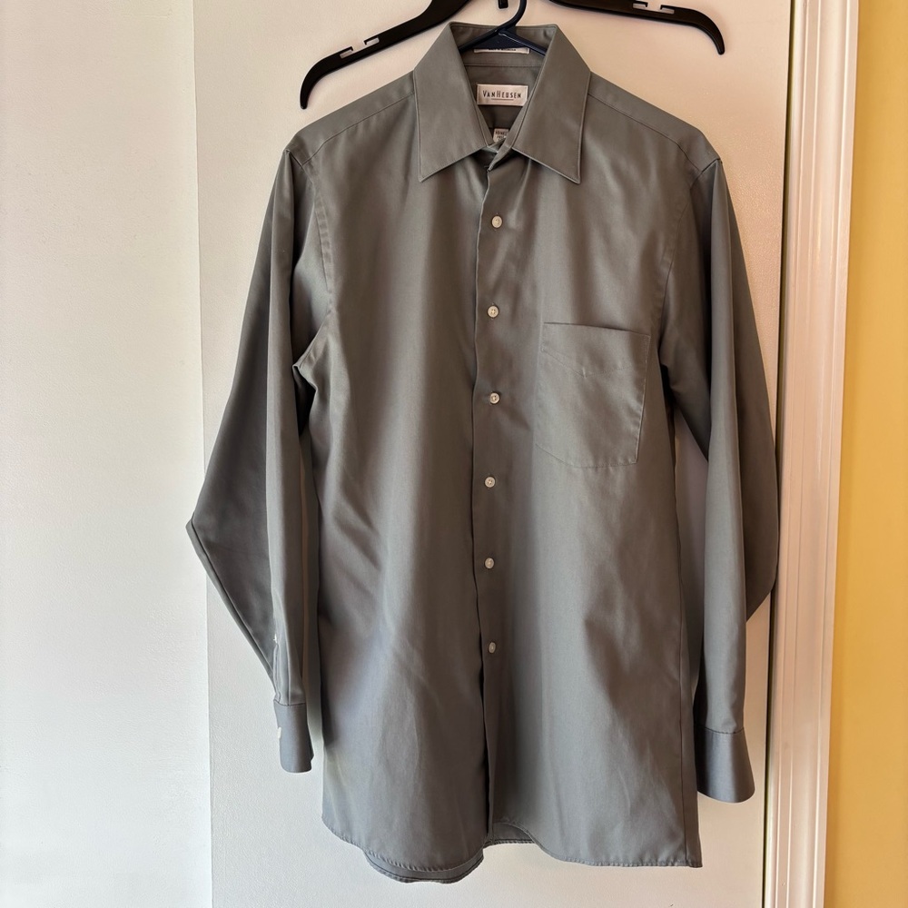 Van Heusen Men's (3) Classic Dress Shirts.  (2) medium and (1) large.